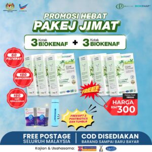 PAKEJ JIMAT (6 KOTAK BIOKENAF + 2 POSTBIOTIC + TUMBLER)